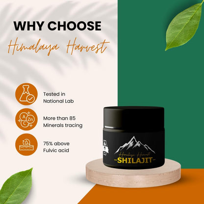 Pure Himalayan Organic Shilajit Resin for Men & Women 85+ Trace Minerals | 75% + fulvic Acid, and Humic Acid