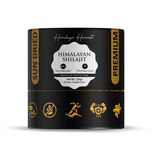 Pure Himalayan Shilajit Gold Resin, Grade A | 85+ Trace Minerals & Fulvic Acid | 15g